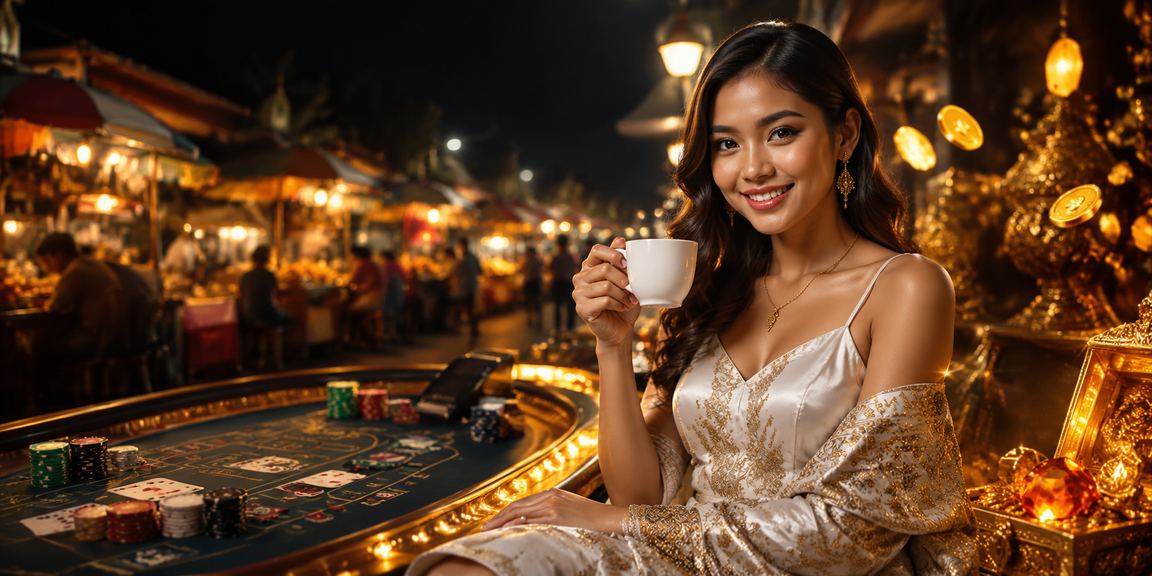 Suasana permainan baccarat dengan nuansa elegan di ruang hiburan modern